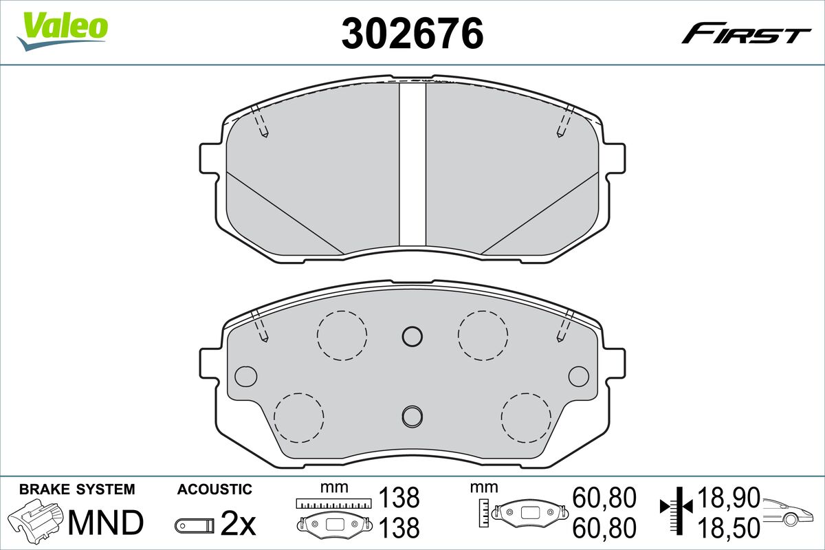 VALEO Fékbetét, mind 302676_VALEO